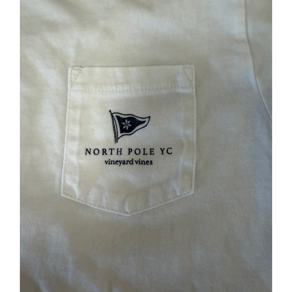 Vineyard Vines Boys MEDIUM 12/14 White Santa Windsurfing Long Sleeve Tee Shirt - Picture 4 of 5